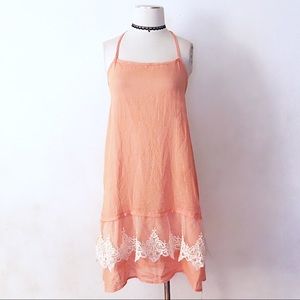 Halter lace bohemian hippie beach cover up dress